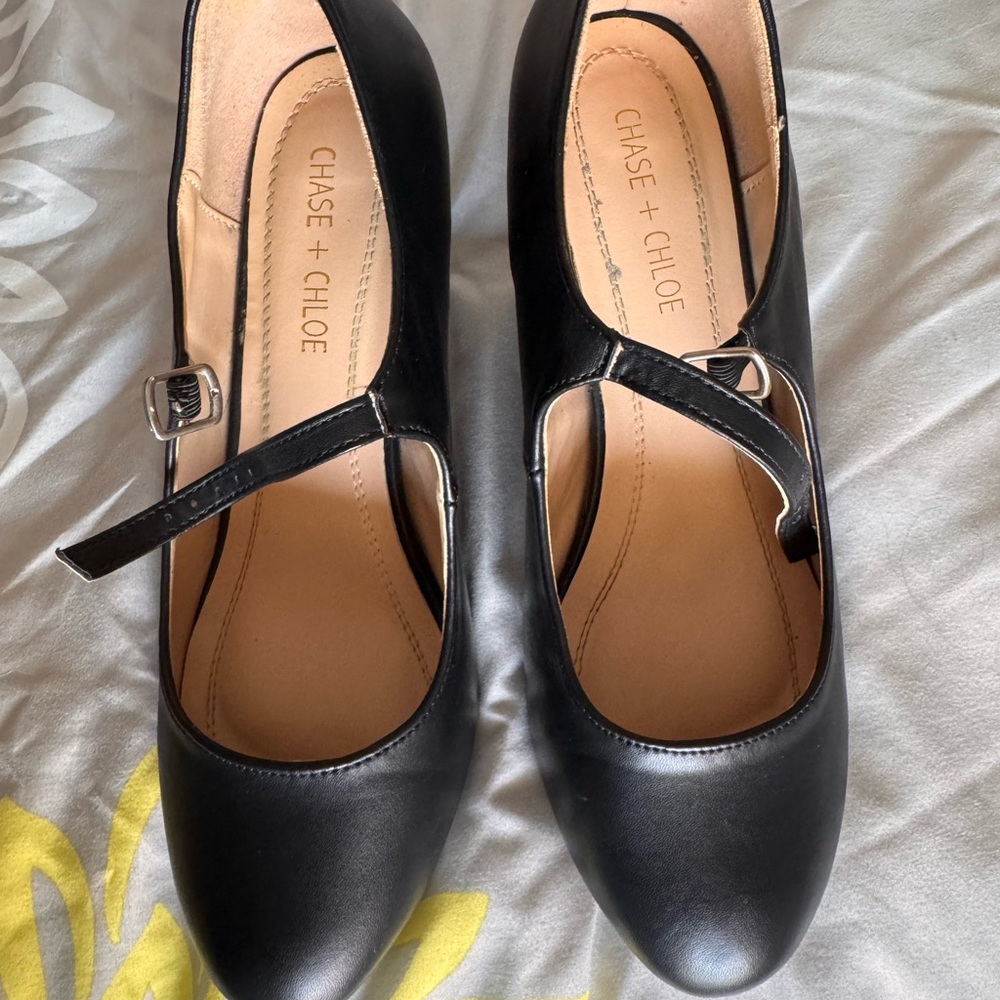Chase + Chloe Black Mary Jane Shoes